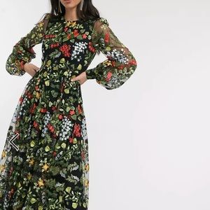 ASOS Edition Summer Floral Embroidered Maxi Dress